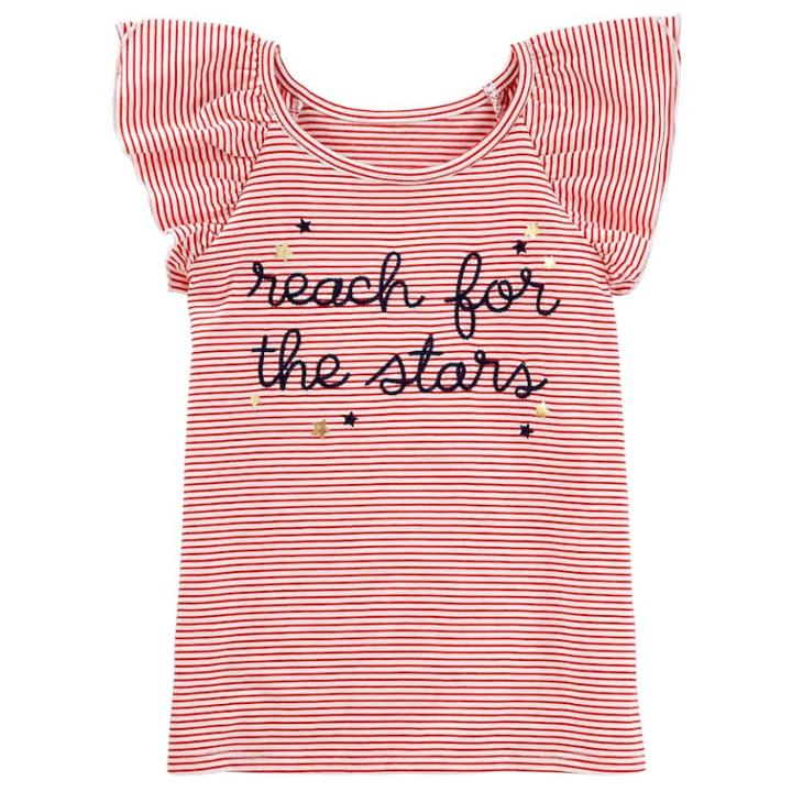 Girls 4-12 Oshkosh B'gosh&reg; Striped Reach For The Stars Tee, Size: 4-5, Blue (wash)