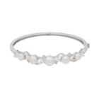 Simply Vera Vera Wang Sterling Silver Freshwater Cultured Pearl & Lab-created White Sapphire Bangle Bracelet, Women's