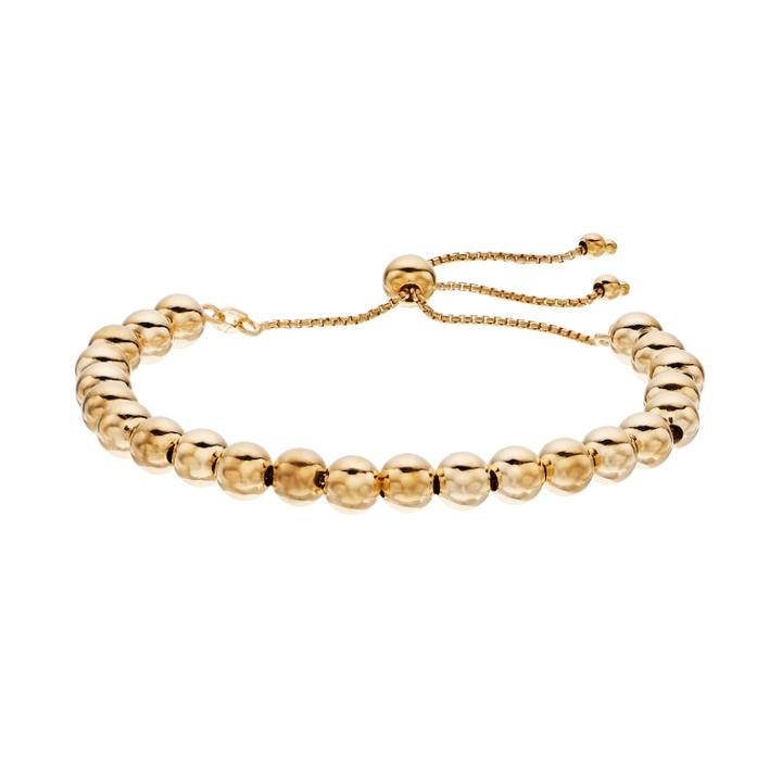 Sterling Silver Bead Bolo Bracelet, Women's, Yellow