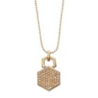 Coco Lane Hexagon Pendant Necklace, Women's, Size: 17, Yellow