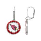 Arizona Cardinals Crystal Team Logo Drop Earrings, Women's, Red