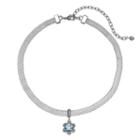 Napier Flower Charm Mesh Choker Necklace, Women's, Blue