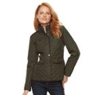Women's Weathercast Quilted Faux-suede Trim Barn Jacket, Size: Large, Green