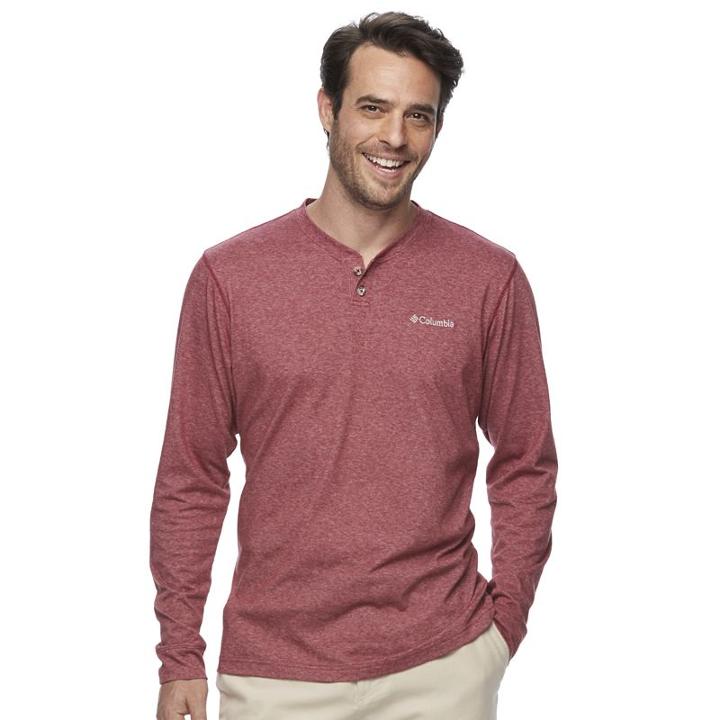 Men's Columbia Wildberry Classic-fit Omni-wick Henley, Size: Xxl, Dark Red