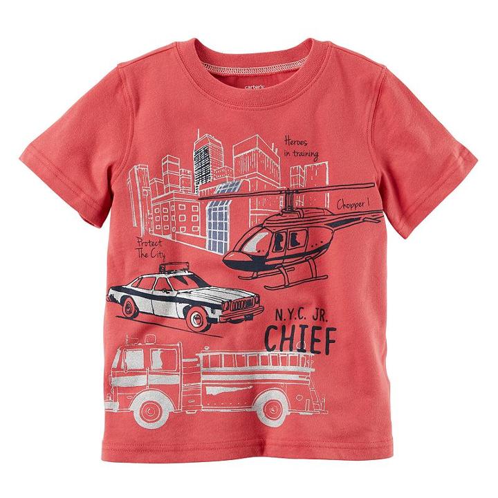 Boys 4-8 Carter's Rescue Slubbed Graphic Tee, Size: 8, Red