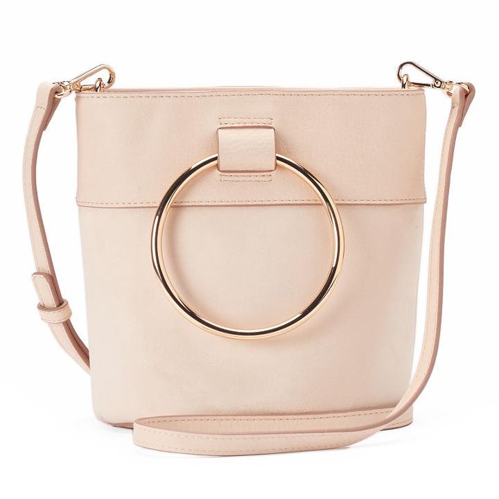 Lc Lauren Conrad O-ring Mini Bucket Crossbody Bag, Women's, Light Pink