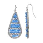 Blue Bead Nickel Free Teardrop Earrings, Women's