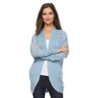 Women's Croft & Barrow&reg; Textured Cardigan, Size: Xl, Light Blue