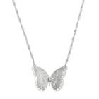 Lc Lauren Conrad Long Butterfly Necklace, Women's, Silver