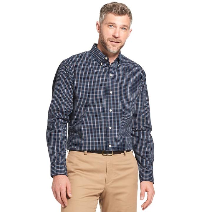 Men's Arrow Hamilton Classic-fit Poplin Button-down Shirt, Size: Xxl, Blue (navy)