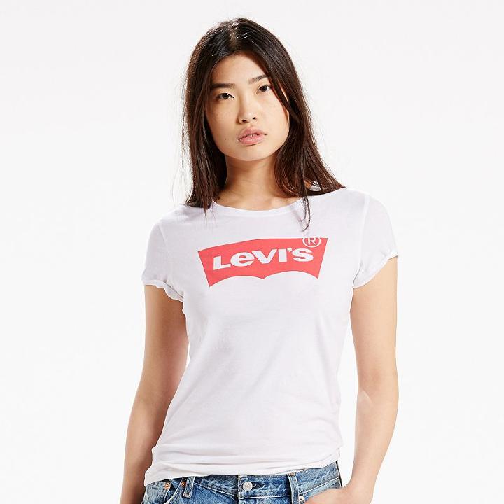 Women's Levi's Batwing Logo Tee, Size: Large, White Oth