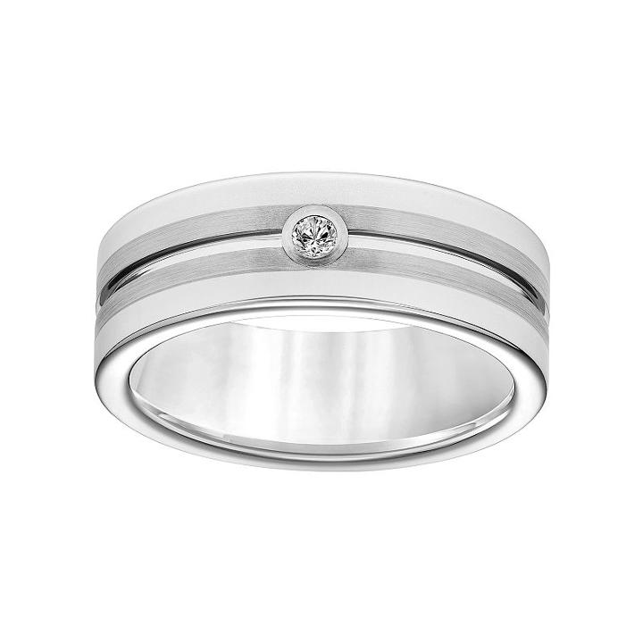 Simply Vera Vera Wang Tungsten Carbide Men's Wedding Band, Size: 9, Grey