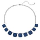 Graduated Blue Square Necklace, Women's, Navy