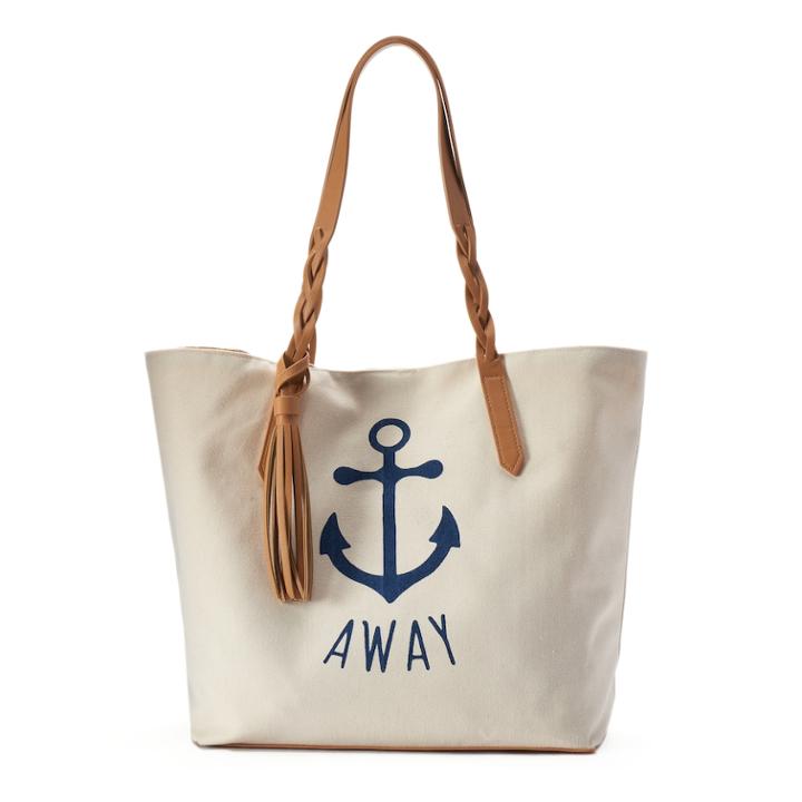 Sonoma Goods For Life&trade; Graphic Canvas Tote, Women's, Blue (navy)