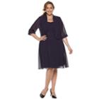 Plus Size Le Bos Glitter Dress & Jacket Set, Women's, Size: 22w T/l, Purple