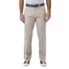 Men's Haggar Poplin Stretch Flat-front Pants, Size: 36x29, Beige Oth
