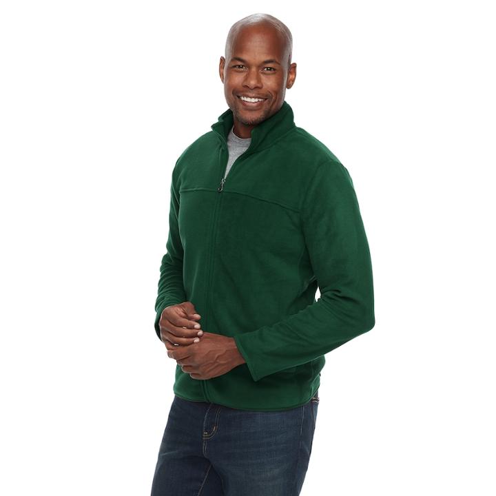 Men's Croft & Barrow&reg; Arctic Fleece Classic-fit Easy-care Full-zip Jacket, Size: Xl, Dark Green