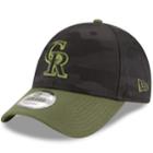 Adult New Era Colorado Rockies 9forty Memorial Day Flex-fit Cap, Men's, Green (camo)