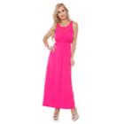 Women's White Mark Katherine Lace-trim Maxi Dress, Size: Xl, Brt Pink