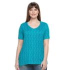 Plus Size Apt. 9&reg; Essential V-neck Tee, Women's, Size: 1xl, Turquoise/blue (turq/aqua)