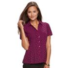 Women's Dana Buchman Release-pleat Blouse, Size: Small, Med Purple