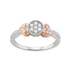 Two Tone 10k White Gold 1/4 Carat T.w. Diamond Circle & Heart Ring, Women's, Size: 9