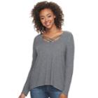 Juniors' Mudd&reg; Cozy Cross Front Tunic, Teens, Size: Small, Oxford
