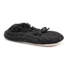Women's Sonoma Goods For Life&trade; Knit Ribbed Fuzzy Babba Ballerina Slippers, Size: M-l, Black