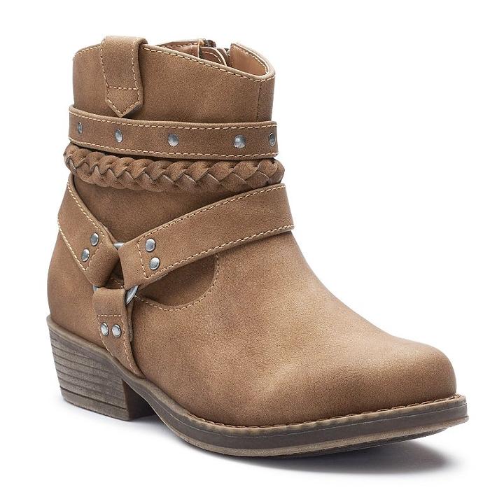 So&reg; Courtney Girls' Ankle Boots, Girl's, Size: 4, Light Grey
