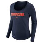 Women's Nike Syracuse Orange Slubbed Dri-fit Tee, Size: Large, Blue (navy)