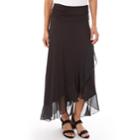 Women's Apt. 9&reg; Asymmetrical Ruffle Skirt, Size: Medium, Black