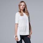 Women's Simply Vera Vera Wang Mixed-media Handkerchief Top, Size: Xs, White