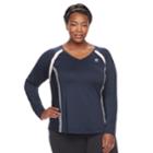 Plus Size Tek Gear Colorband Tee, Women's, Size: 1xl, Blue (navy)
