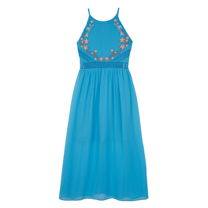 Girls 7-16 Iz Amy Byer Embroidered Maxi Dress, Size: 10, Blue