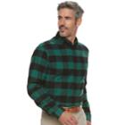 Men's Croft & Barrow&reg; Slim-fit Flannel Button-down Shirt, Size: Medium, Dark Green