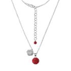 Alabama Crimson Tide Crystal Sterling Silver Team Logo & Ball Pendant Necklace, Women's, Size: 18, Red