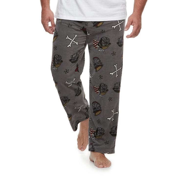 Big & Tall 2-pack Solid And Patterned Microfleece Lounge Pants Set, Men's, Size: Xl Tall, Dark Grey