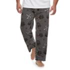 Big & Tall 2-pack Solid And Patterned Microfleece Lounge Pants Set, Men's, Size: Xl Tall, Dark Grey