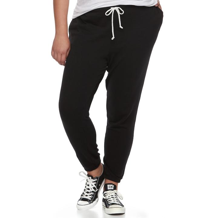 Juniors' Plus Size So&reg; Fleece Jogger Pants, Teens, Size: 2xl, Black