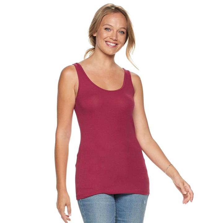 Women's Sonoma Goods For Life&trade; Layering Tank, Size: Medium, Med Red