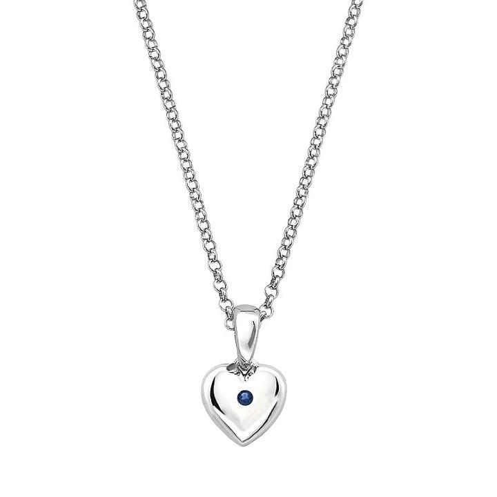 Little Diva Diamonds Kids' Sterling Silver Lab-created Sapphire Heart Pendant, Women's, Size: 16, Blue