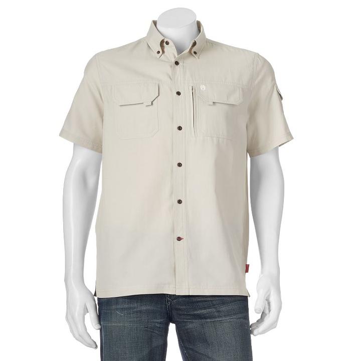 Men's Coleman Classic-fit Solid Guide Performance Button-down Shirt, Size: Xl, Dark Brown