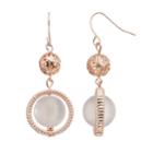 Rope Hoop & Ball Drop Earrings, Women's, Light Pink