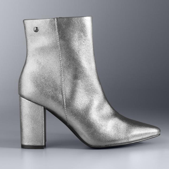 Simply Vera Vera Wang Venice Women's Ankle Boots, Size: 8.5, Silver