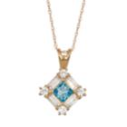 10k Gold Swiss Blue Topaz & Lab-created White Sapphire Pendant Necklace, Women's, Size: 18