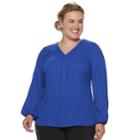 Plus Size Apt. 9&reg; Pleat Top, Women's, Size: 3xl, Med Blue