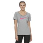 Women's Nike Swoosh Short Sleeve Graphic Tee, Size: Small, Grey Other