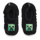 Boys 4-20 Minecraft Creeper Slippers, Size: Medium/large, Black