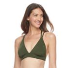 Women's Apt. 9&reg; Solid Triangle Bikini Top, Size: Xl, Green