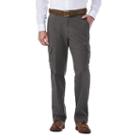 Men's Haggar Flat-front Stretch Comfort Cargo Expandable Waist Pants, Size: 44x32, Med Grey